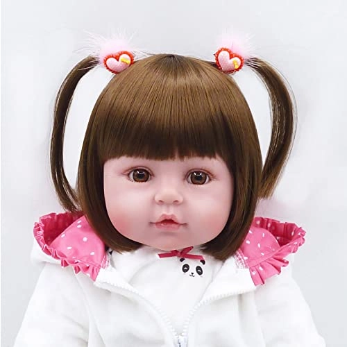 Rebirth Baby Doll - 48cm/58cm Silicone Limbs Cloth Body Panda Clothes Gift Set