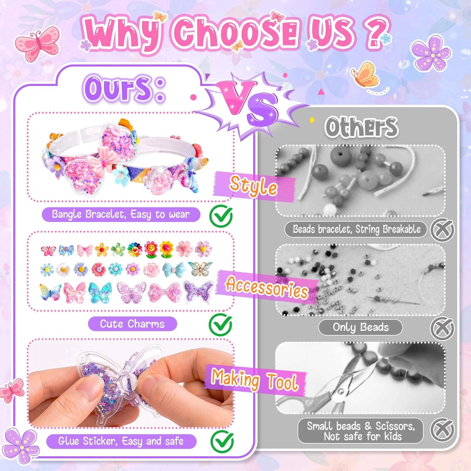 Friendship Bracelet Making Kit - Girls 5-12 Butterfly&Flower