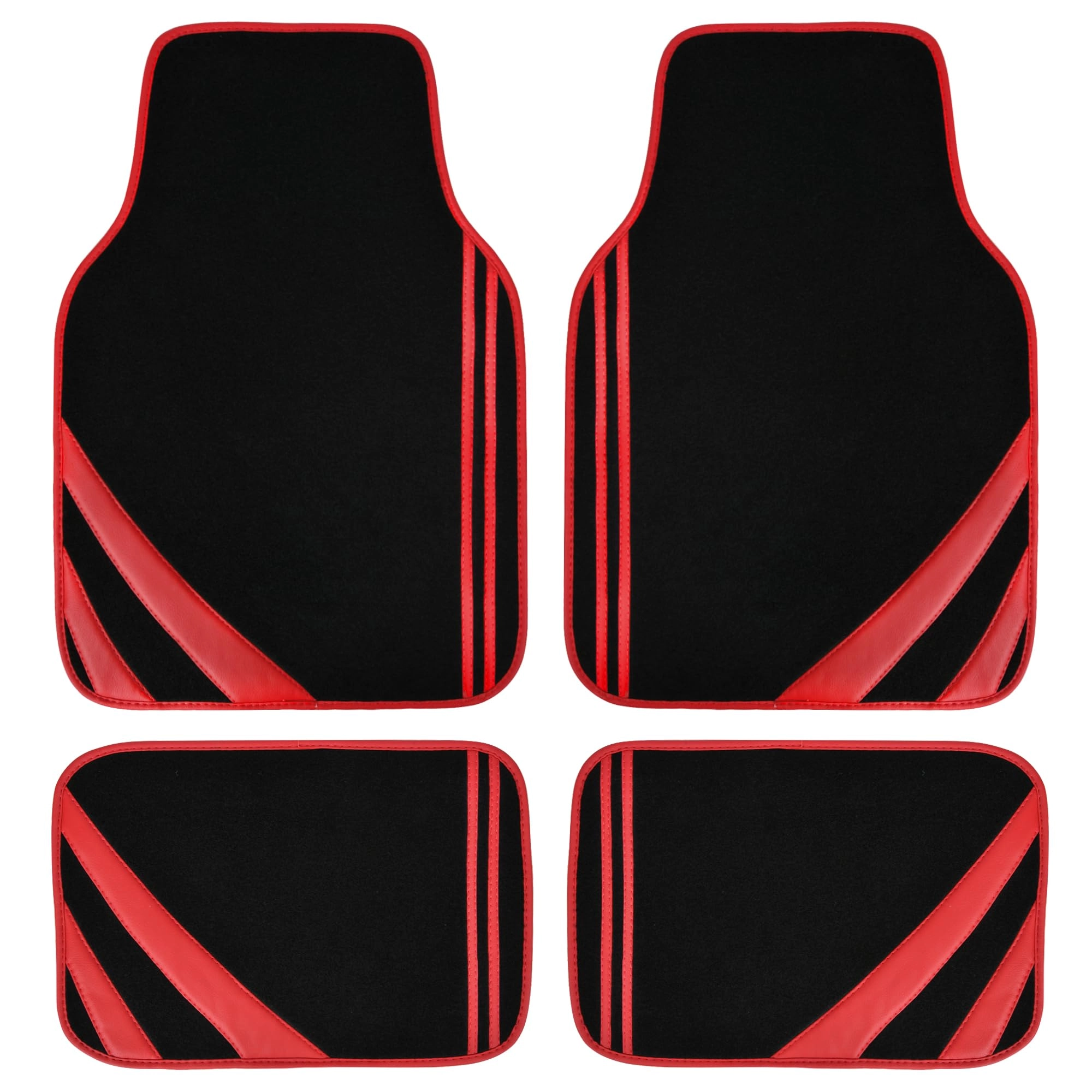 Faux Leather Car Mats - Blue Edge Universal Fit