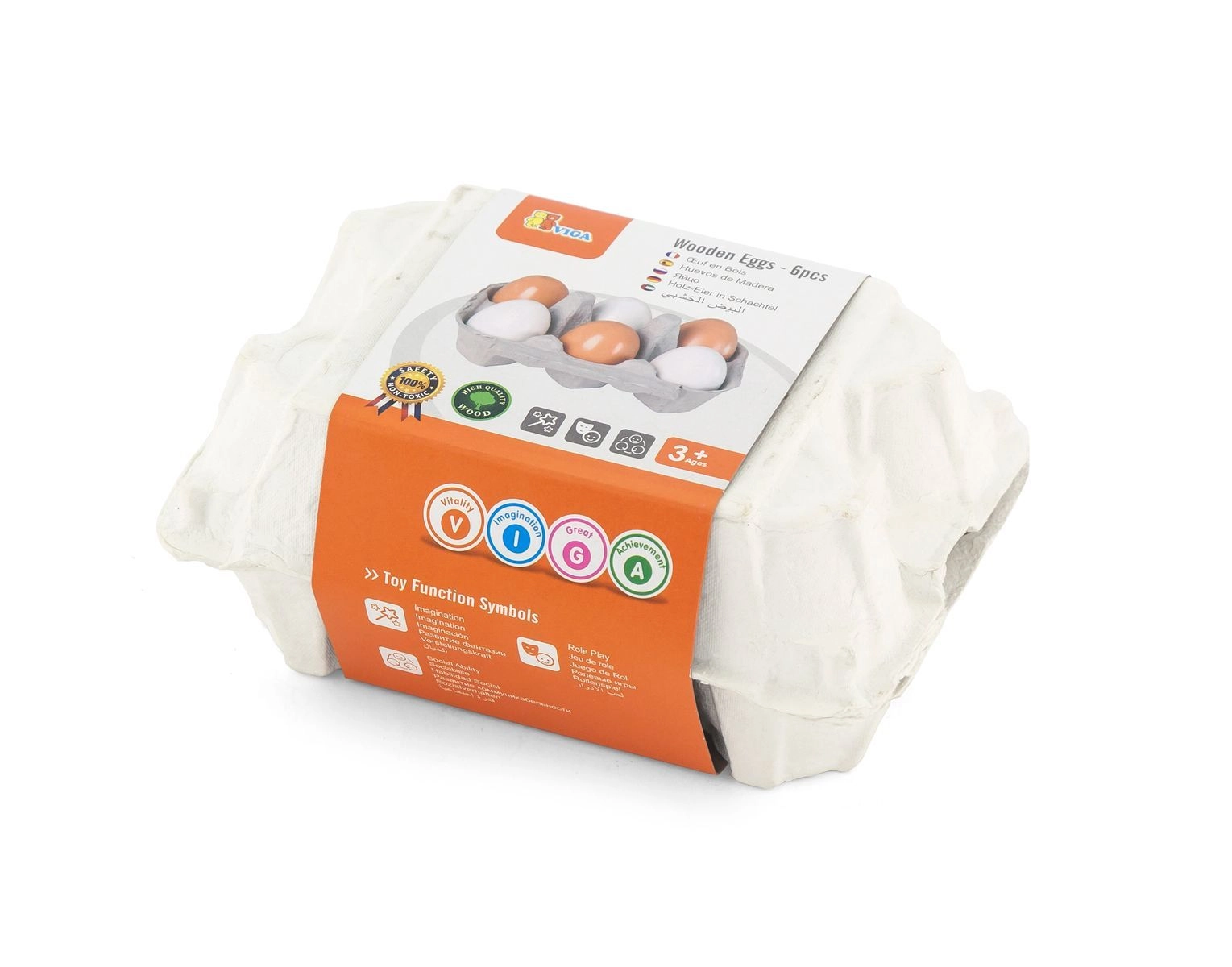 Wooden Eggs - Suitable for 2 years & above 6pcs