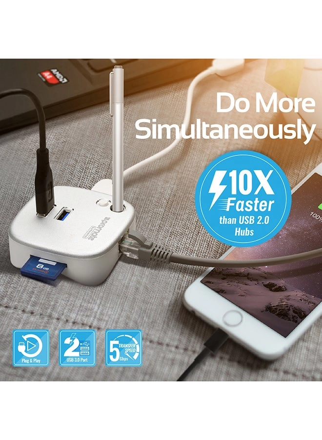 SURFACEHUB - USB 3.0 Gigabit Ethernet White