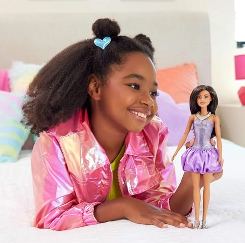 Barbie Fashionistas - 30 cm Brown Hair Purple Bubble Dress Ages 3+