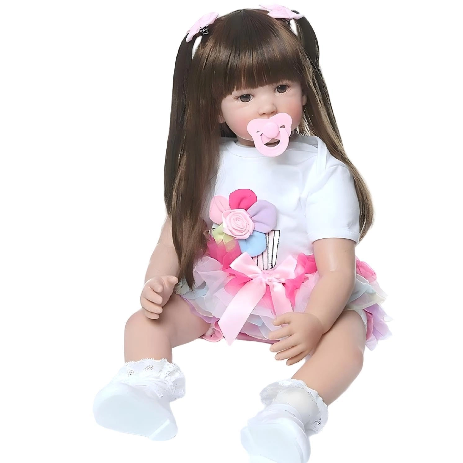 NUER Collection Reborn Baby Doll - 24 Inch Vinyl Silicone Baby Girl Ages 3+ Package Set