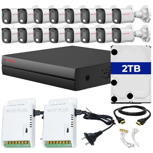 16 Channel Turbo HD DVR + 2 MP Outdoor Camera + 8 Channel Power Supply + Hard Drive - 2 TB + BNC & DC Connectors + HDMI Cable