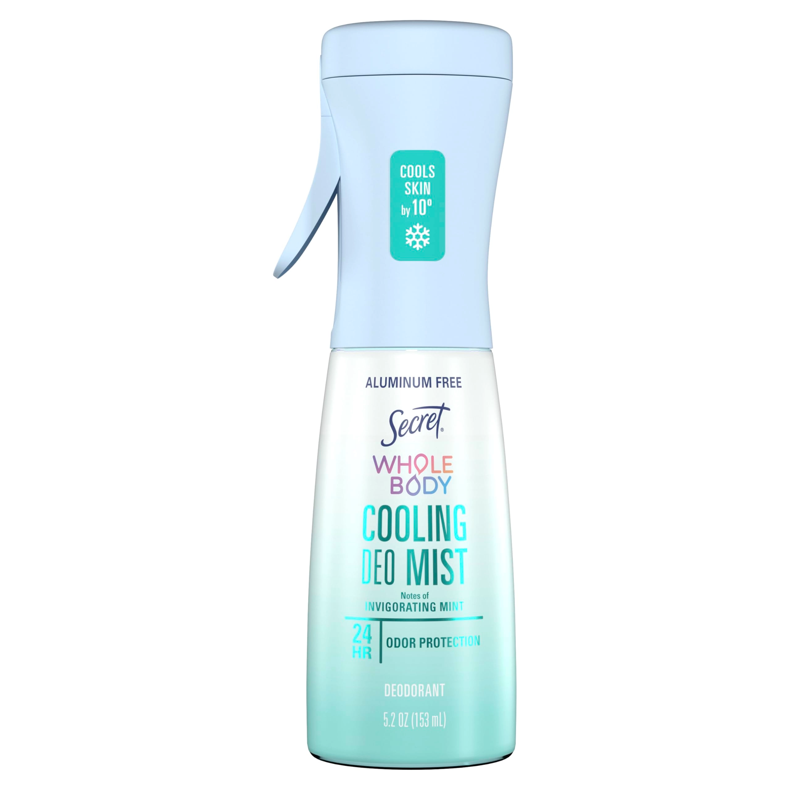 Secret Cooling Aluminum Free Whole Body Deodorant Mist - Invigorating Mint 5.2 fl oz