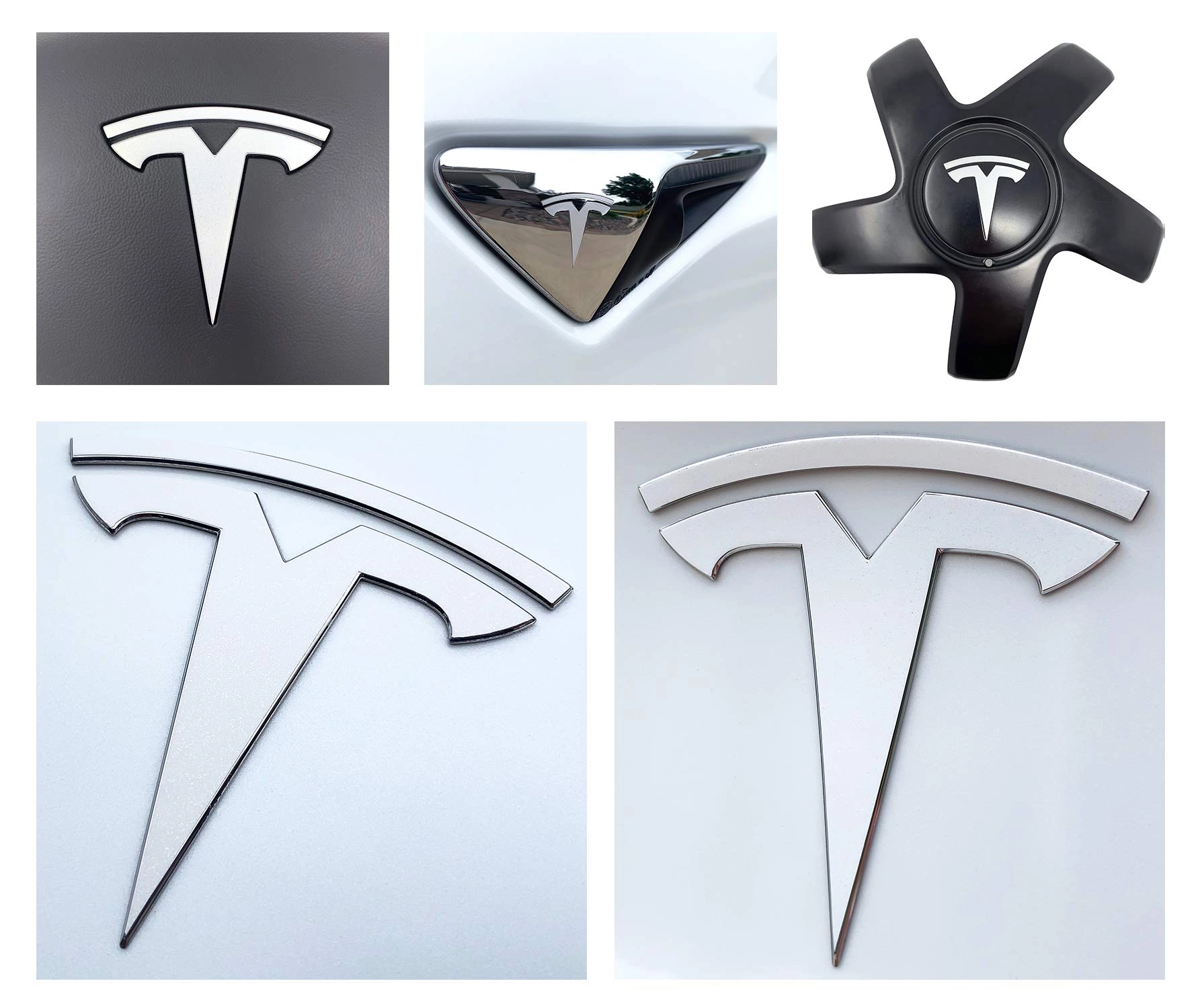 custom cut graphics Logo Decal Overlay Stickers for Tesla Model 3 - 11-pc Set Pearl White Multi-Coat