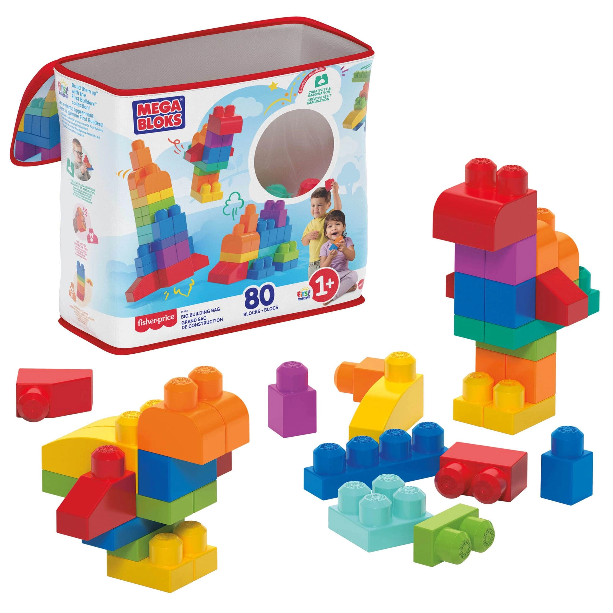 Mattel Big Building Bag - First Builders 80 pcs