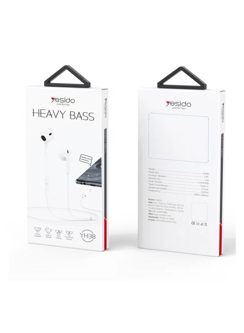 USB-C Headphones Wired Earbud