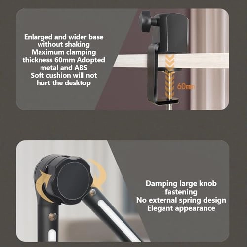 LED Microphone Arm Stand - Adjustable Boom 180Rotatable LED Lighting