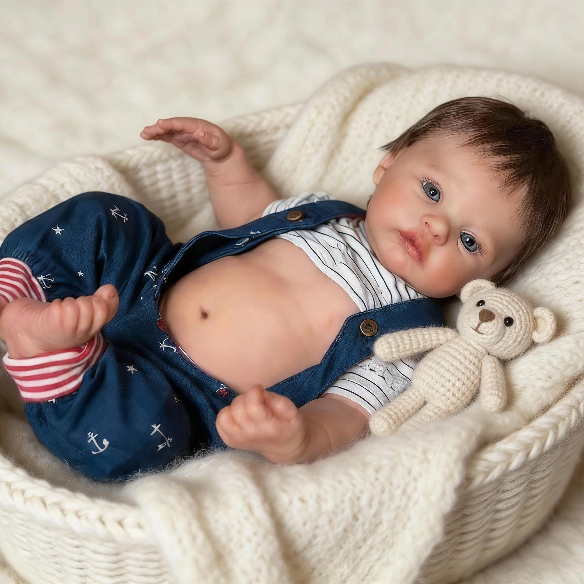 RXDOLL Reborn Baby Doll - 18 Inch Vinyl Rooted Hair Ages 3+