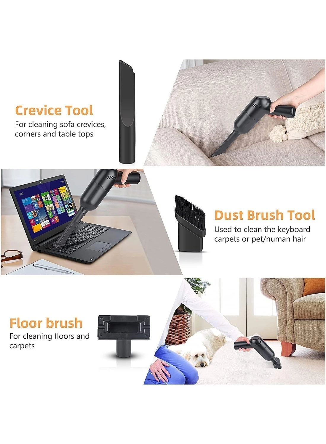 Cordless Handheld Vacuum Cleaner - two 2000 mAh lithium batteries