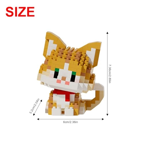 Micro Animal Building Bricks - Orange Cat 1 pcs