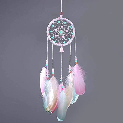 Dreamcatcher - Siderosphere, feathers, lines, wood beads.