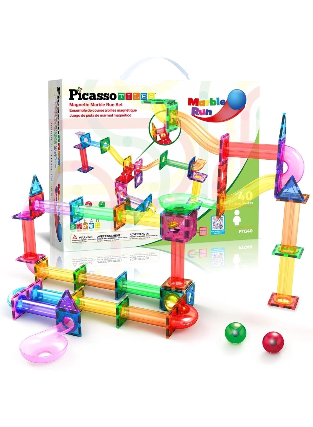 PicassoTiles Marble Run - 40pcs