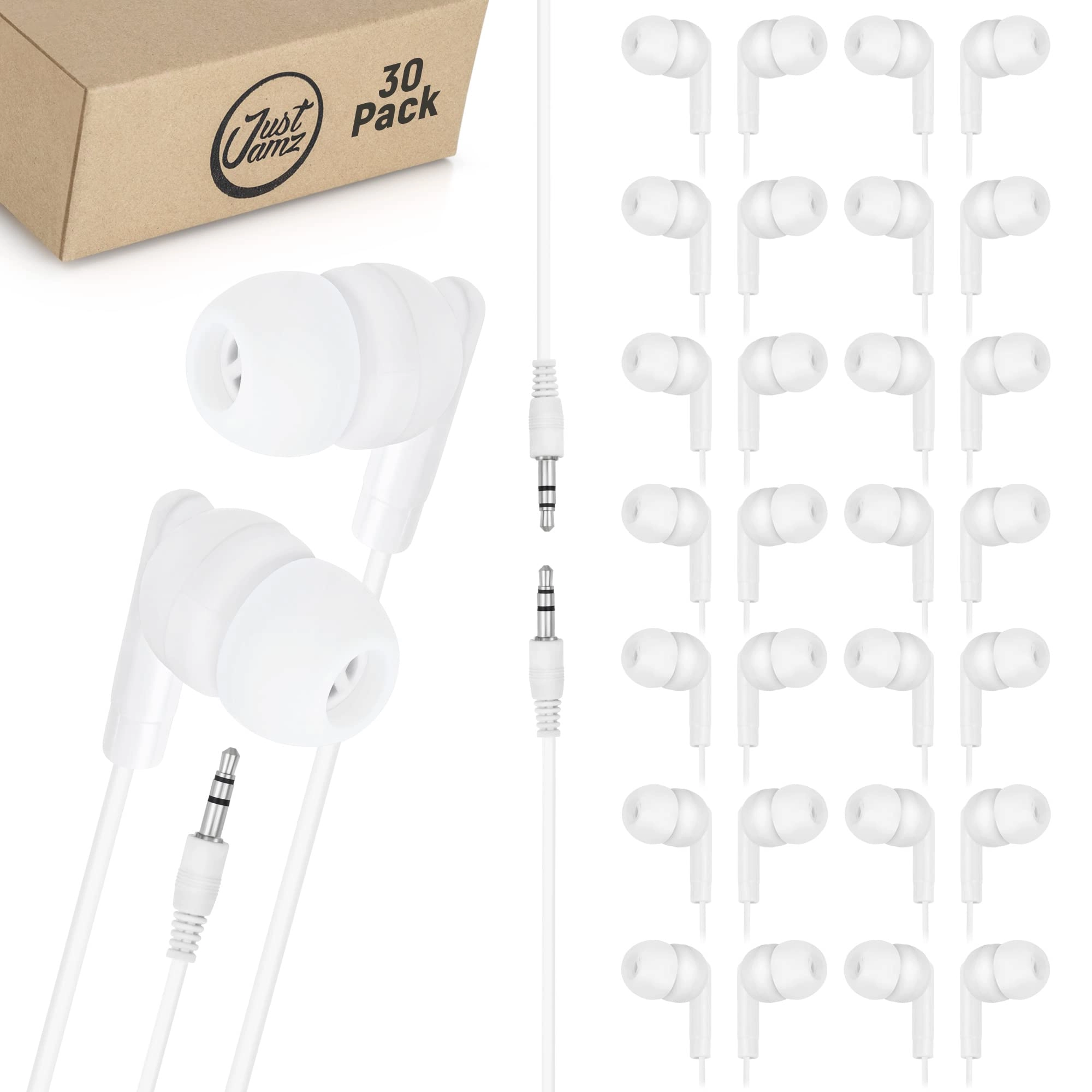 JustJamz Bubbles Wired Earbud 30 Pack