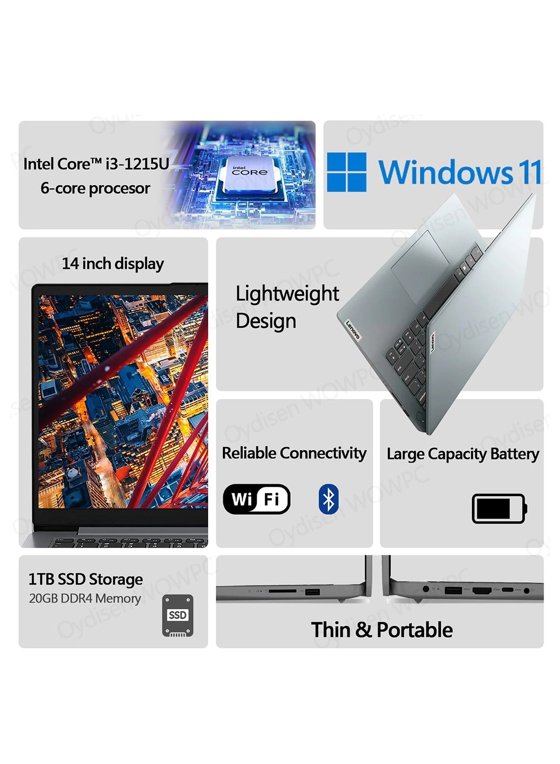 IdeaPad Business - 14'' Core i3-1215U 20GB DDR4 1000GB SSD