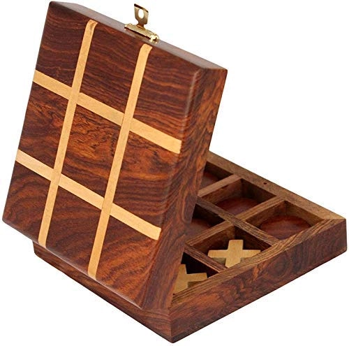 Tic Tac Toe - Wooden Pure Rosewood Brass