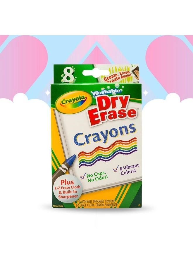 Dry Erase Large Crayons - 8 Pcs