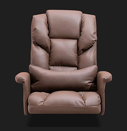 Desk Chair - PU Leather Brown High Back