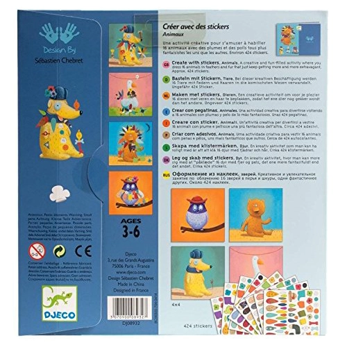 Create Animals Activity Sticker Book Safe Adhesive 6 pcs