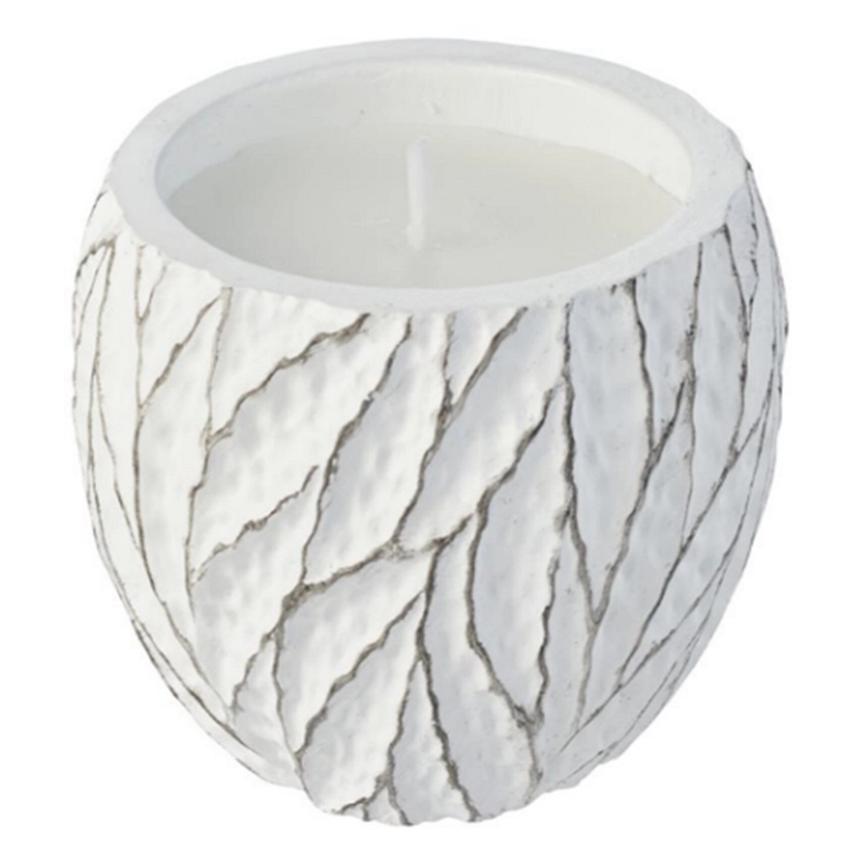 Waxworks Leaf Designed Cement Candle - Citronella