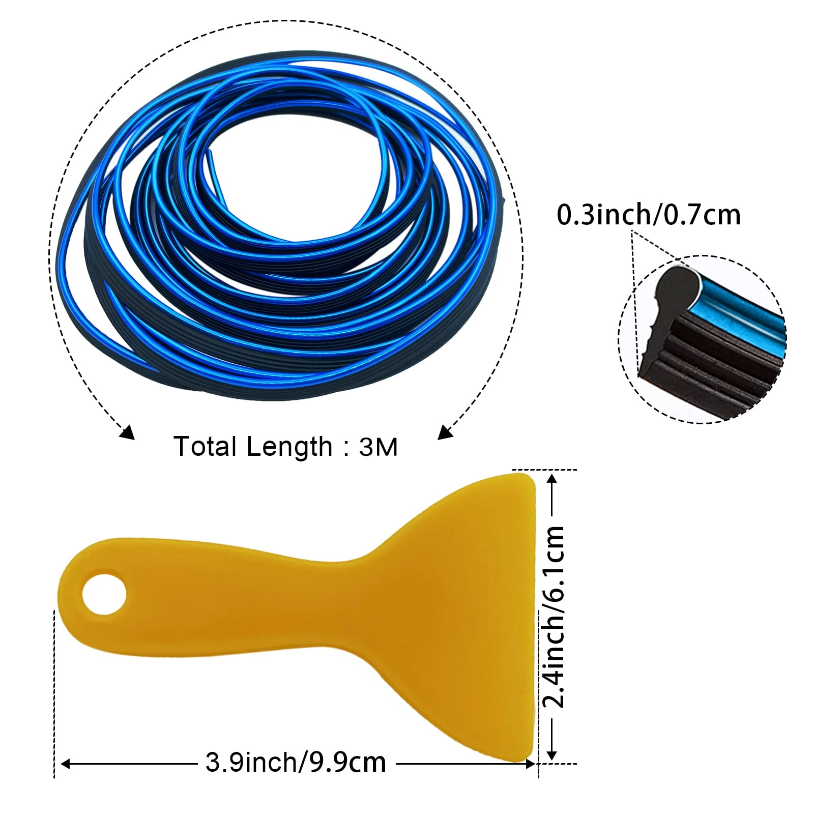 Car interior trim strip