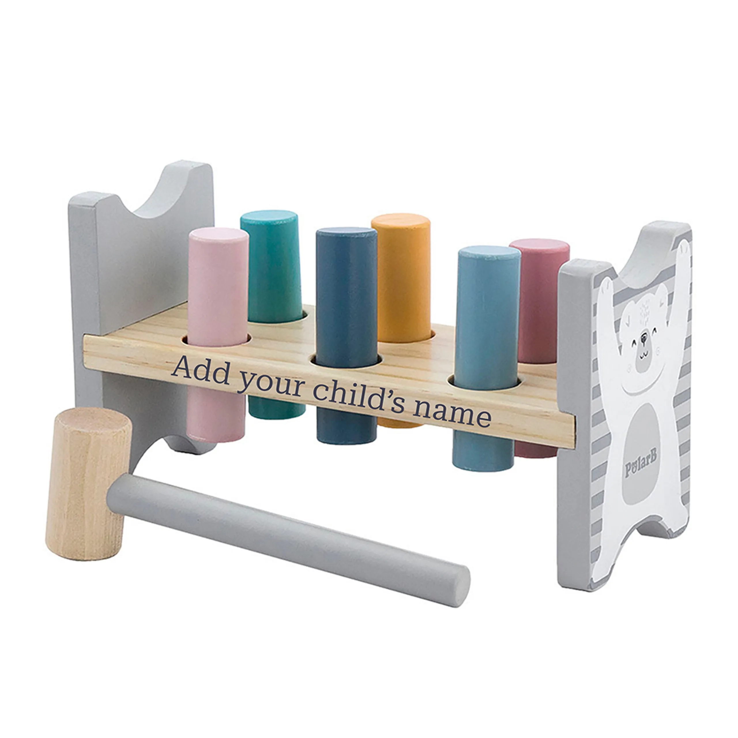 PolarB Pound-A-Peg Wooden Toy - 24 months+ 7 pieces