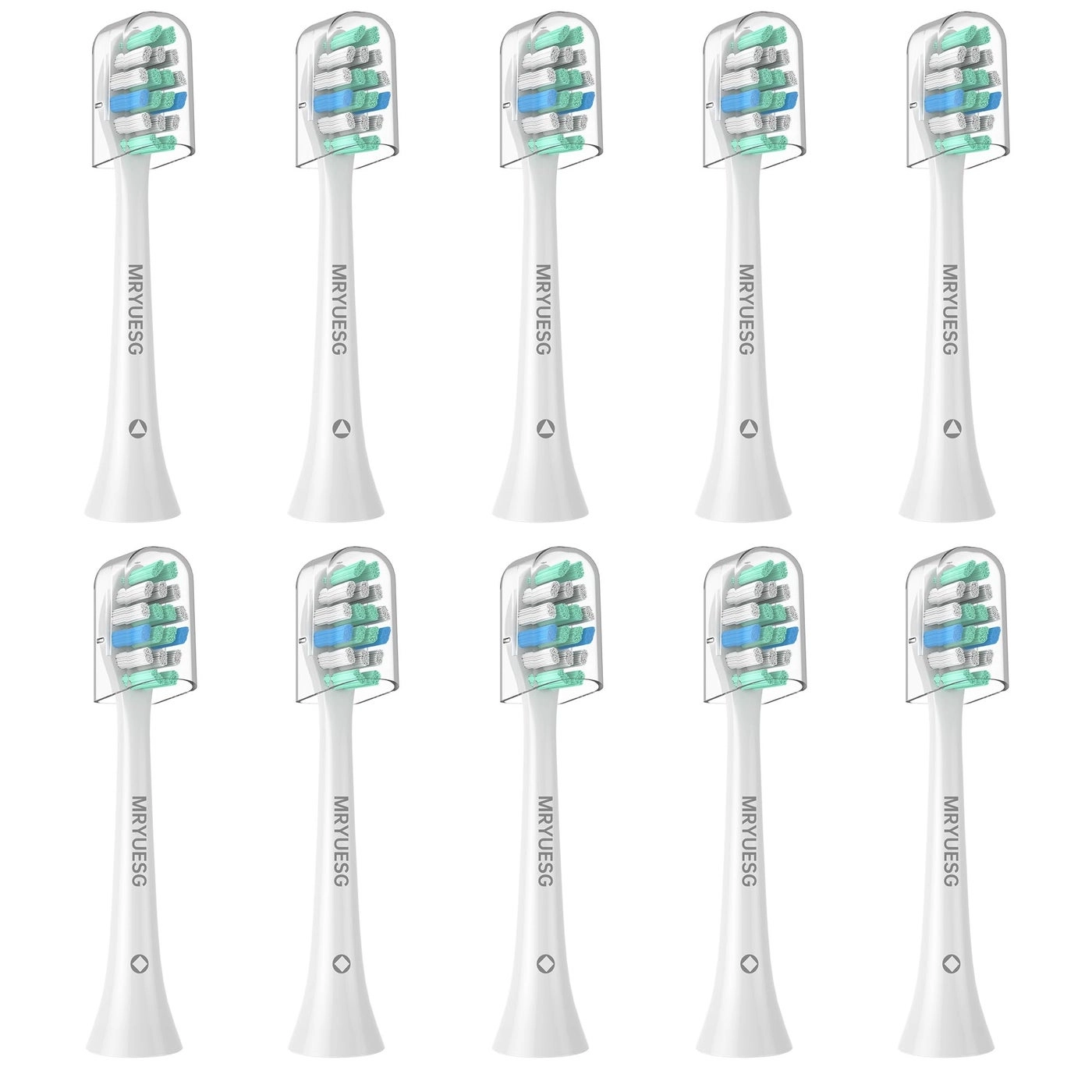 Replacement Toothbrush Heads - 10 Pack 5green+5white
