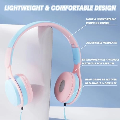 Children's Headphones - Wired Over Ear Foldable