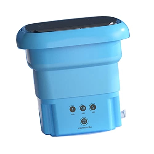 Foldable Washing Machine, Portable Washing Machine Environmental Protection With Sock Drain Pipe (Blue)