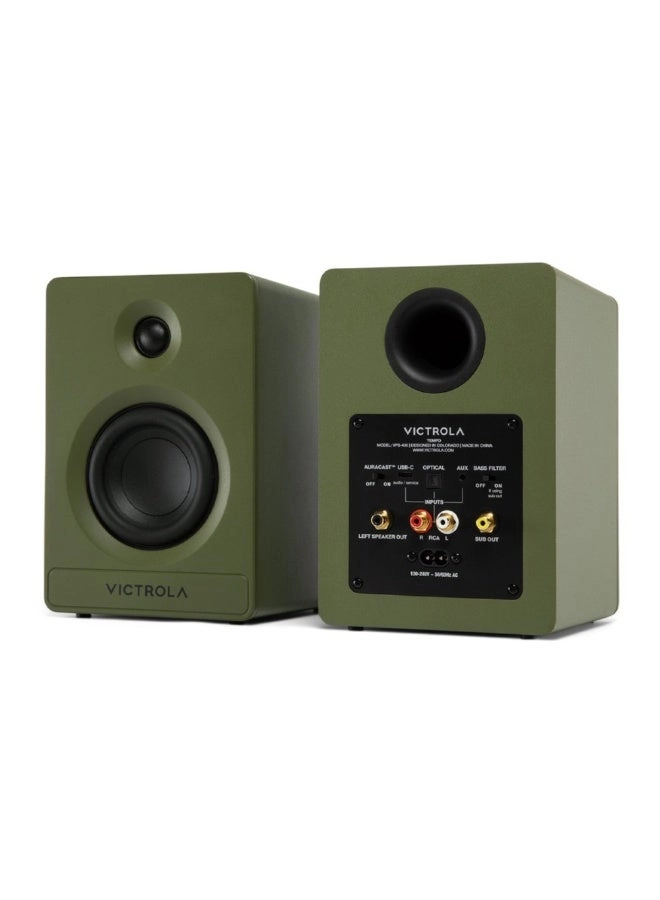 Tempo - Bluetooth Bookshelf Speakers Pair Green