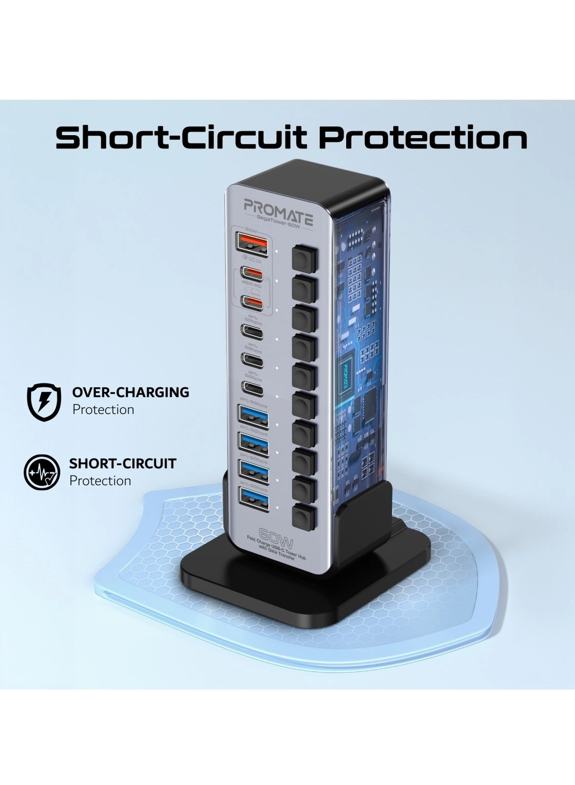 GegaTower-60W - 14-In-1 USB-C Tower Hub