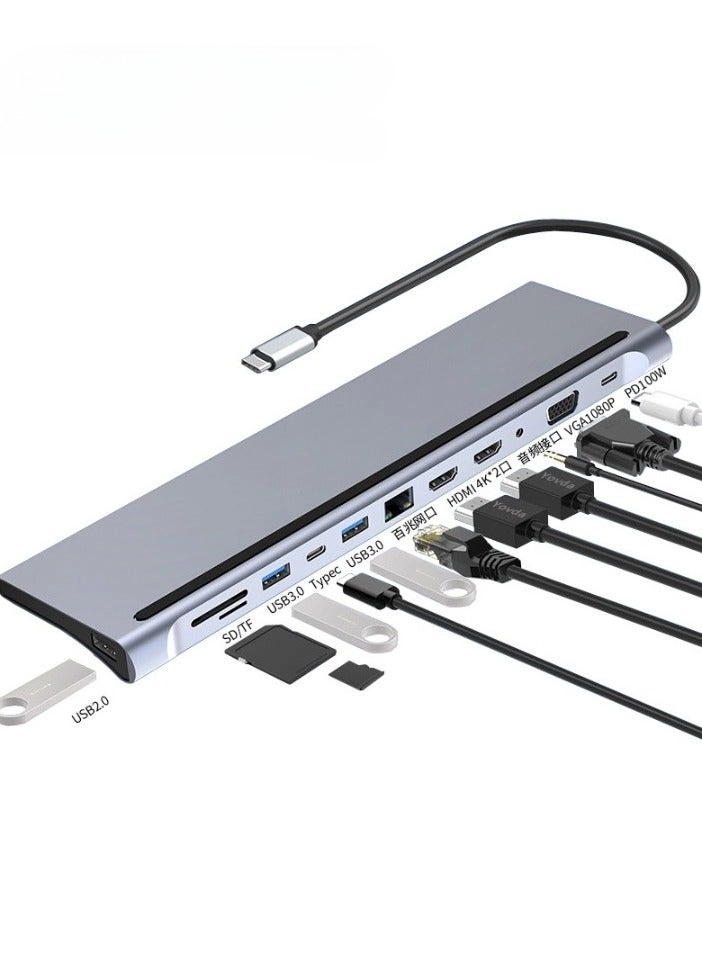 AROAQ USB C Hub - 12-in-1 4K