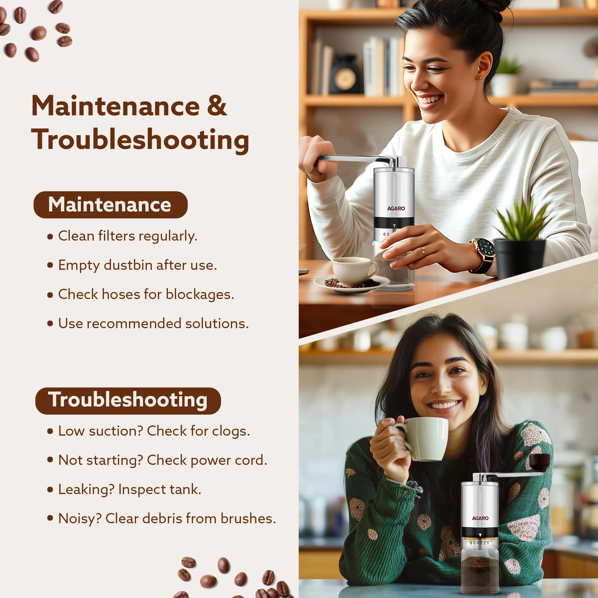 Elite Manual Coffee Grinder - 100 Grams Stainless Steel