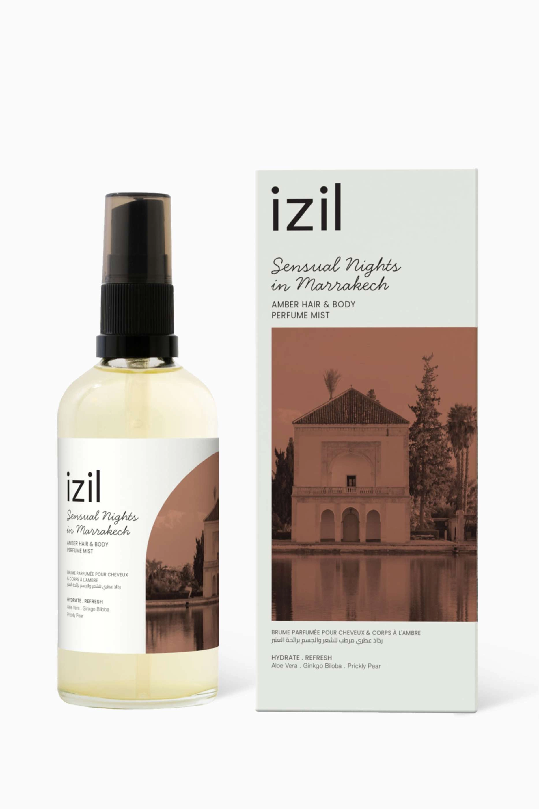 Sensual Nights in Marrakech Amber Hair & Body Perfume Mist - 100ml woody amber with a spicy hint of ginger