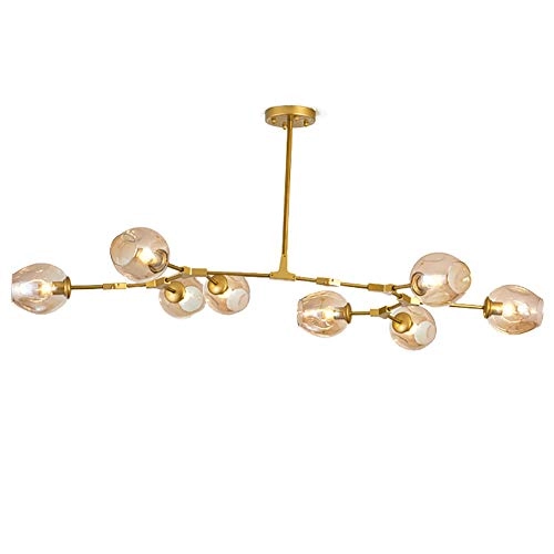 Minimalist Glass Bubble Ball Chandelier - E27 8 heads Gradient smoke gray lampshade