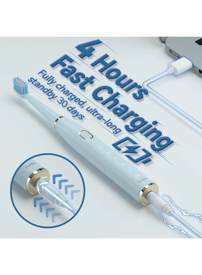 Sonic Electric Toothbrush - 8 Heads 5 Modes Midnight Black