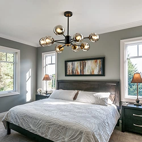 8-Light Glass Globe Sputnik Chandelier - 39.37"