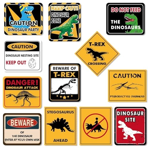 Dinosaur Signs - 12 PCS Birthday