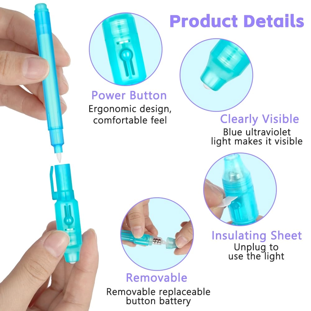 Invisible Ink Pen - Multi-colored Set