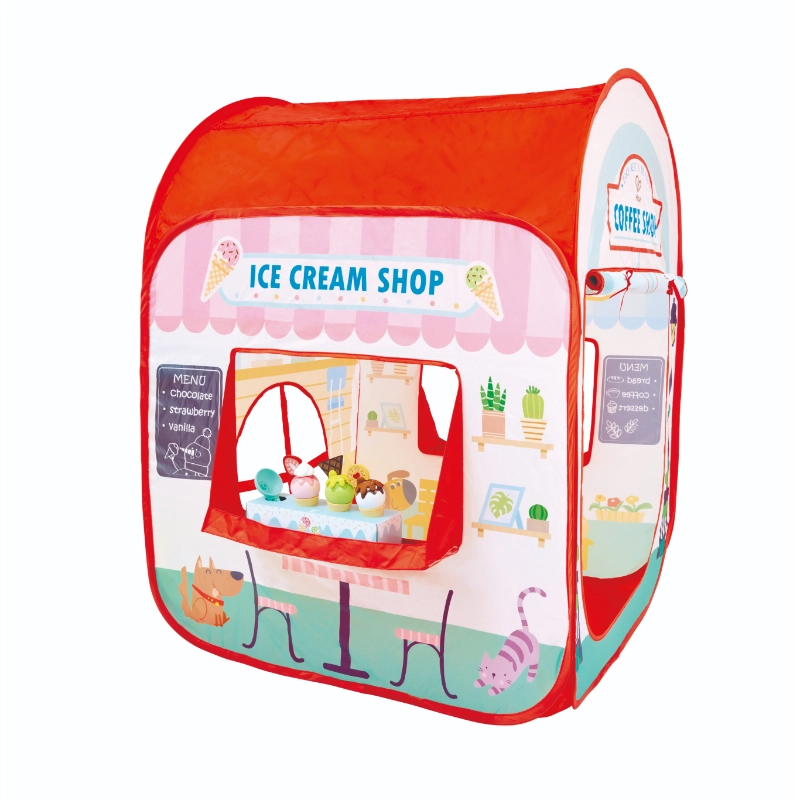 Hape My First Shop Ice Cream & Burgers Play Tent - 1