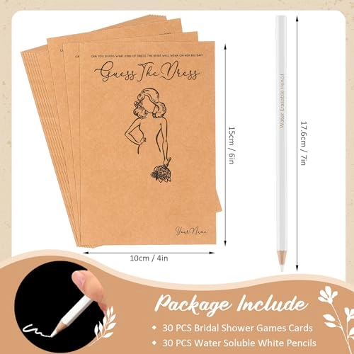 Guess The Dress Bridal Shower Games - 30 pieces