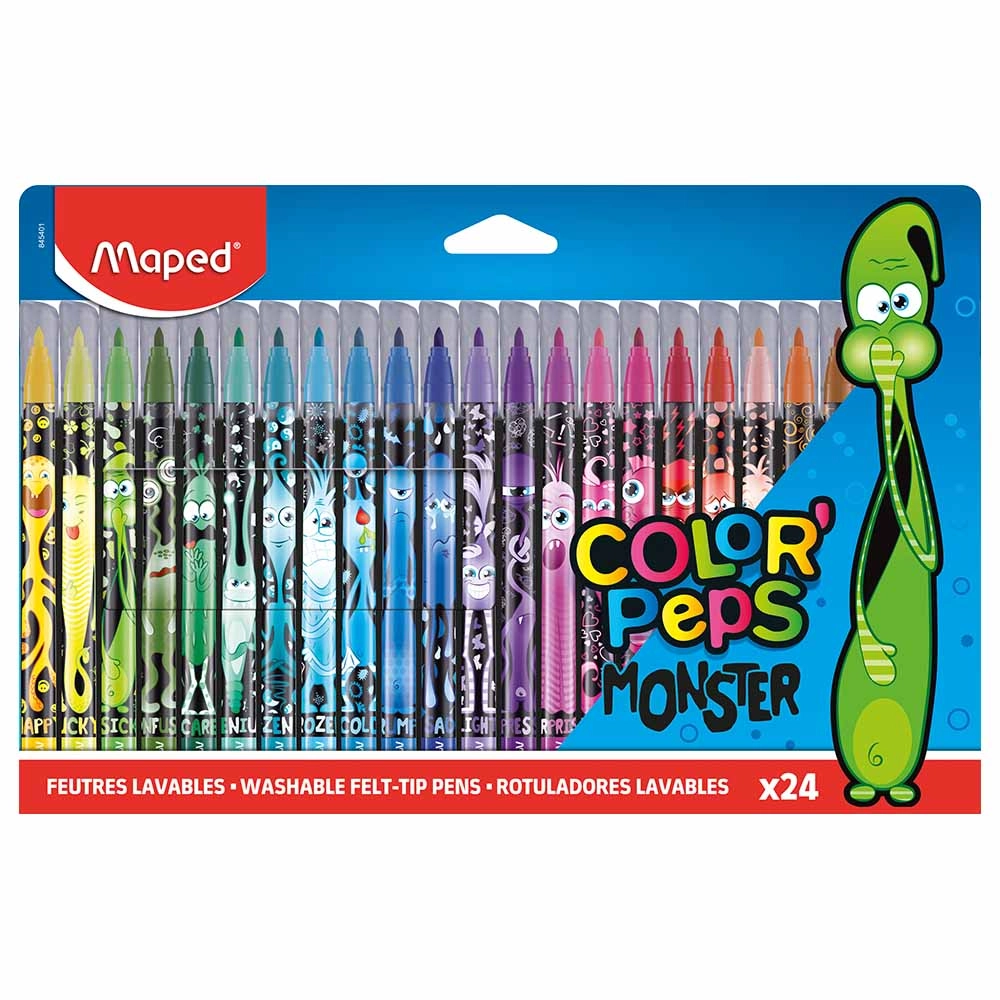 Maped Color Peps Felttip Monster - 24 Colors