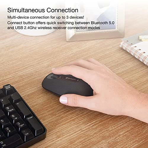 Multi-Device Rechargeable Optical Mouse - Bluetooth USB