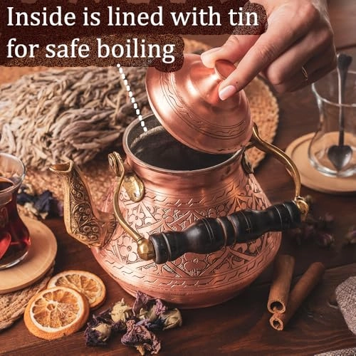 Turkish TeaPot - Copper 1.5 Liters
