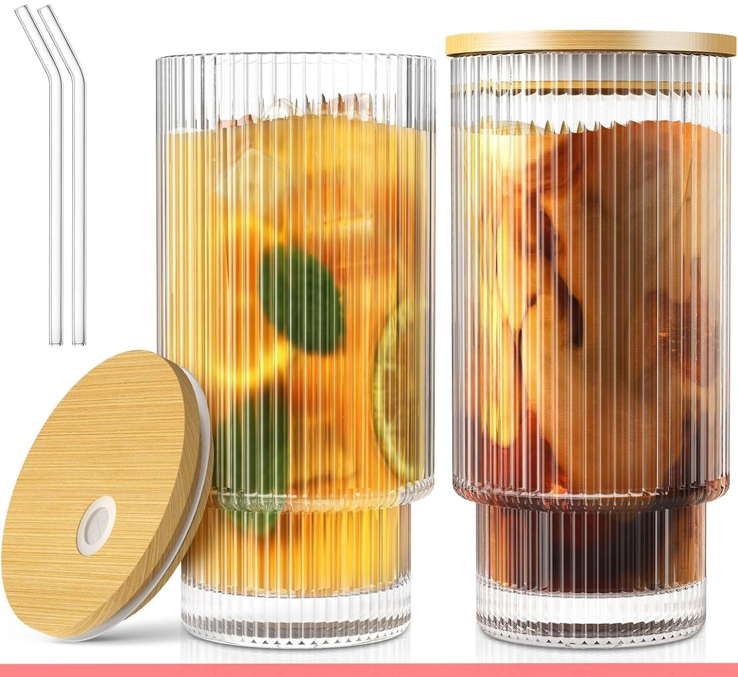 Fruit Juice Milk Glass Tumbler - 2 pcs - 370 ml