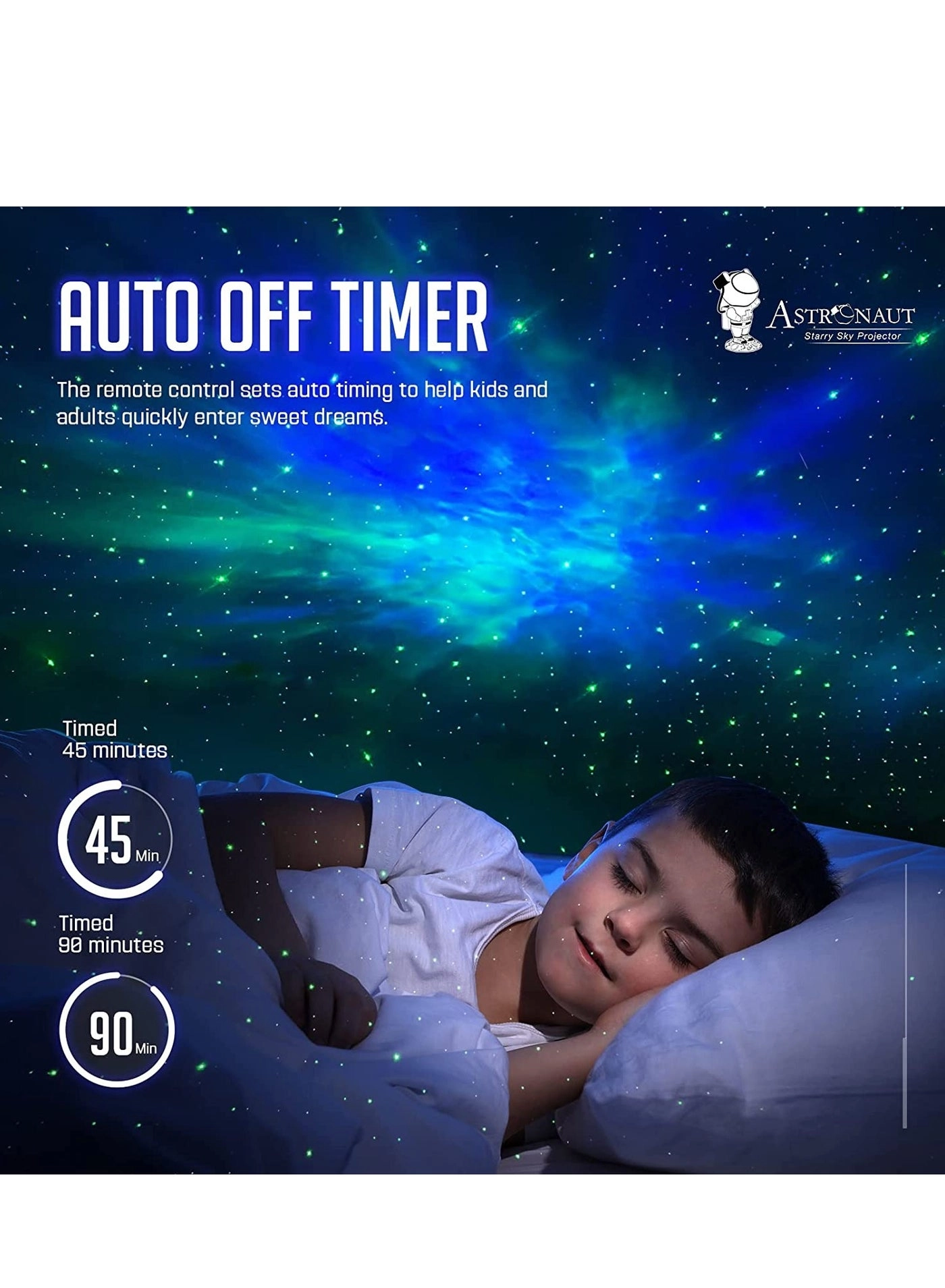 Astronaut Nebula Star Projector - Galaxy Night Light Remote Control Timer
