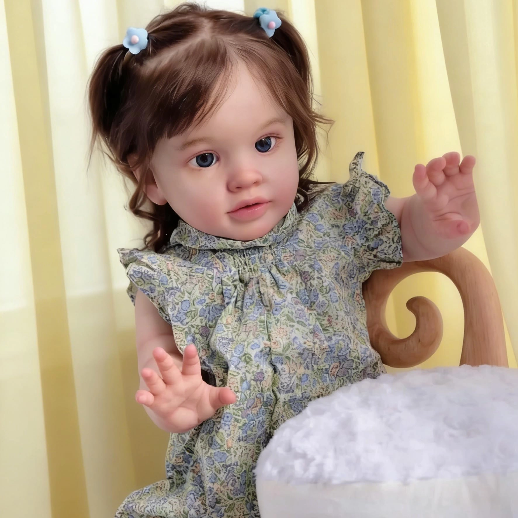 Pippa Reborn Baby Doll - 26 inch Cotton Vinyl Hand-rooted Curly Hair Ages 3+