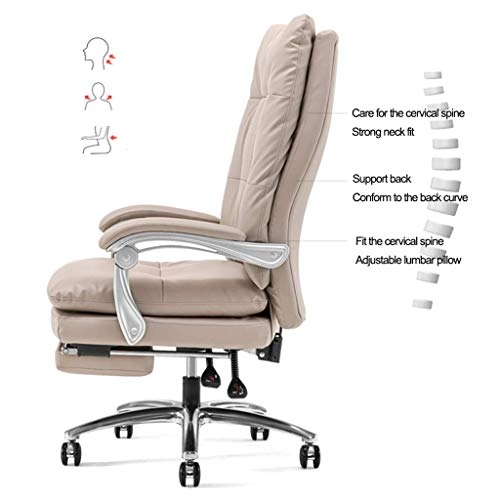 Desk Chair - PU Leather Brown High Back
