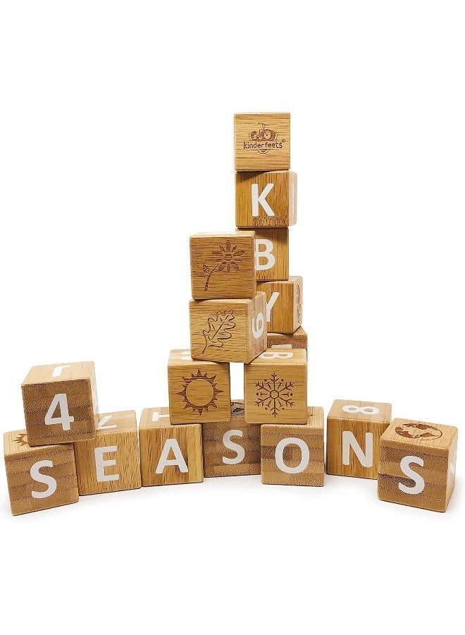 Crafted ABC Bamboo Blocks - 18 pcs